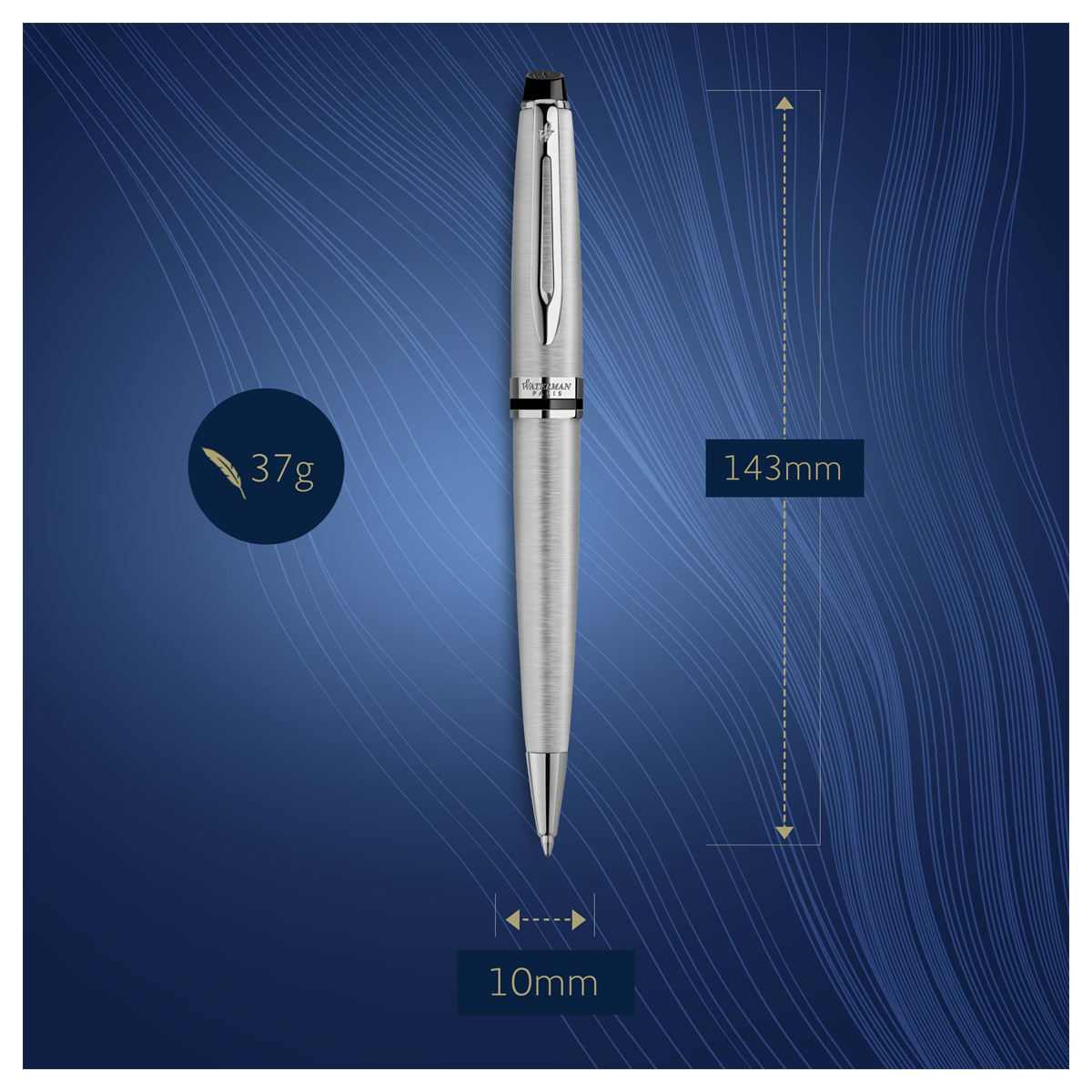 Ручка шариковая Waterman "Expert Stainless Steel СT" синяя, 1,0мм, подарочная упаковка - фото 4