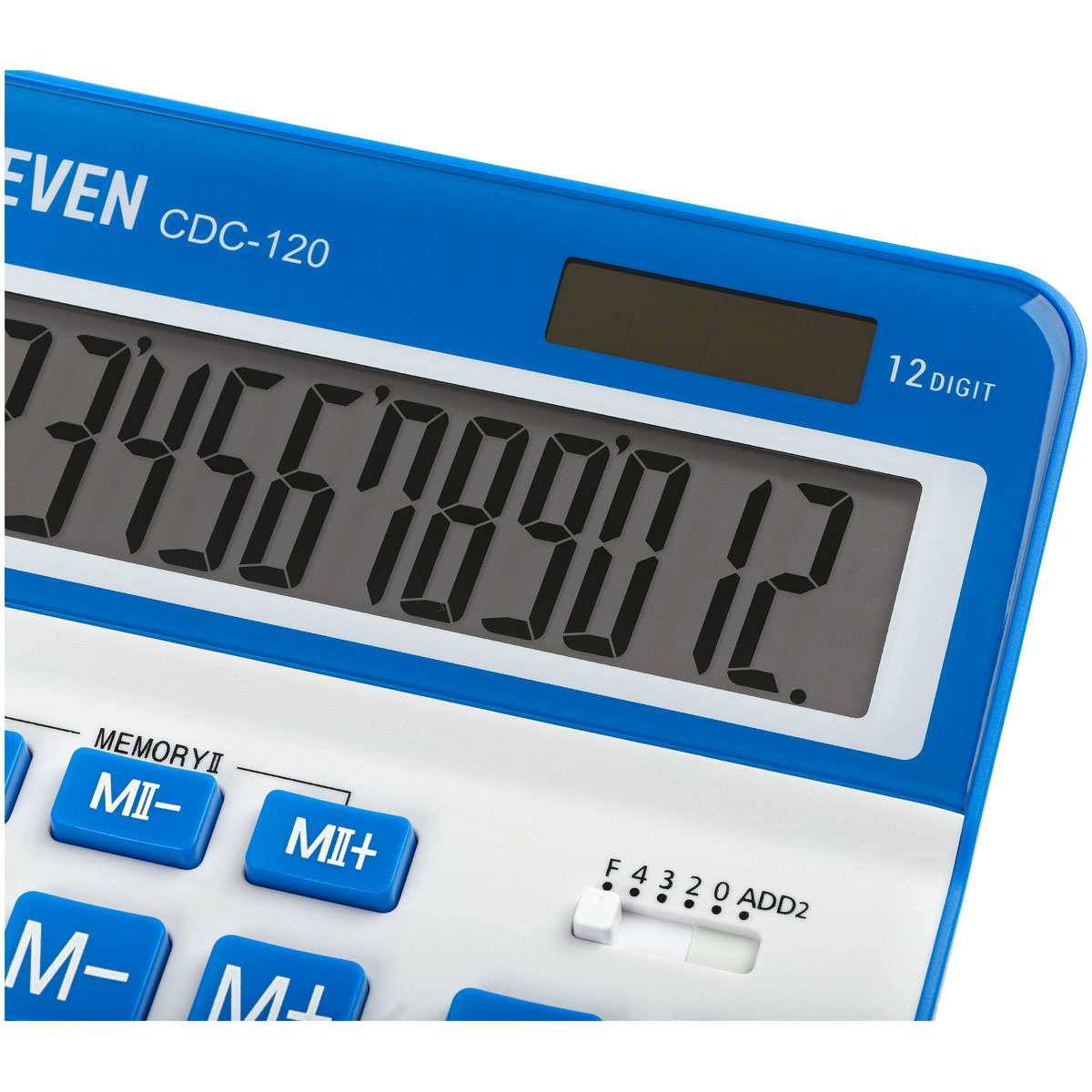 Калькулятор настольный Eleven CDC-120-WH/NV, 12 разрядов, двойное питание, 155*206*38мм, белый/темно-синий - фото 4