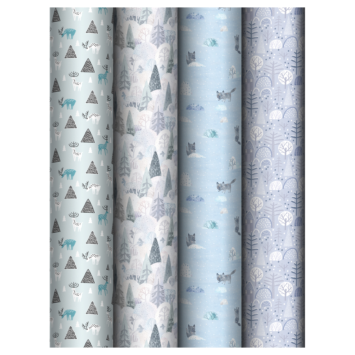 Упаковочная бумага глянц. 70*100см, MESHU "Winter mood", 80г/м2, ассорти 4 дизайна - фото 1