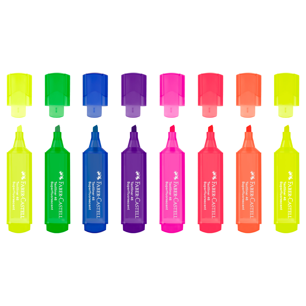 Набор текстовыделителей Faber-Castell "46 Superfluorescent" 7 флуоресцентных цв., 8шт., 1-5мм, картон. уп. - фото 3