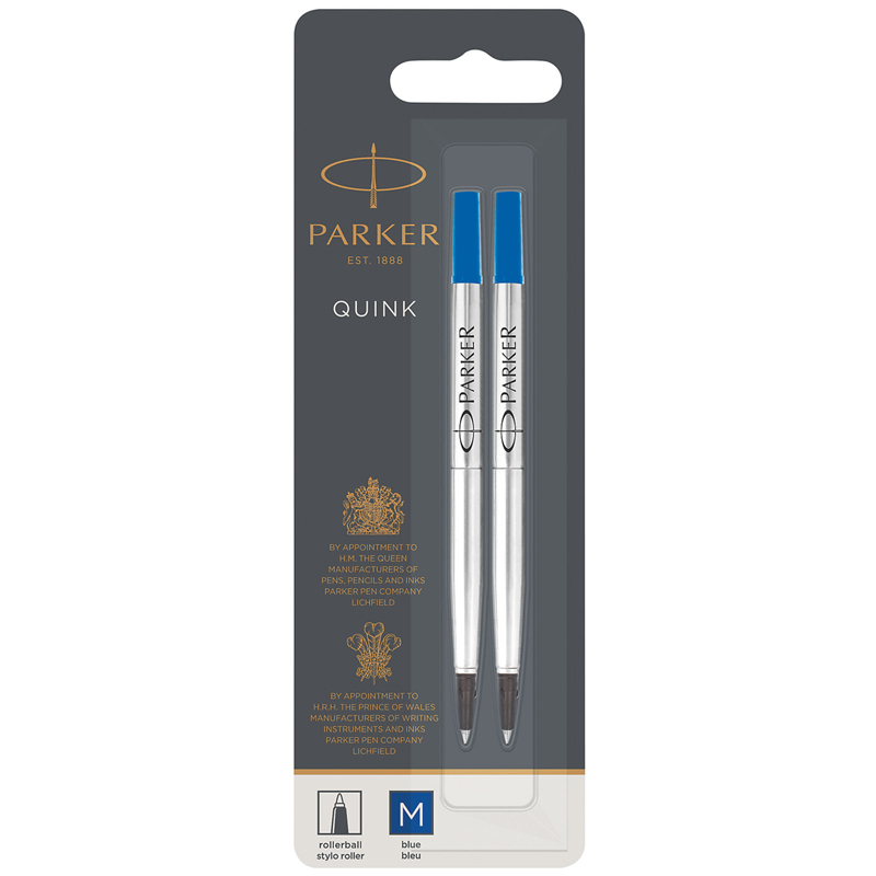 Стержень для роллера Parker "Refill Roller Ball" синий, 0,7мм, 2шт., блистер - фото 1
