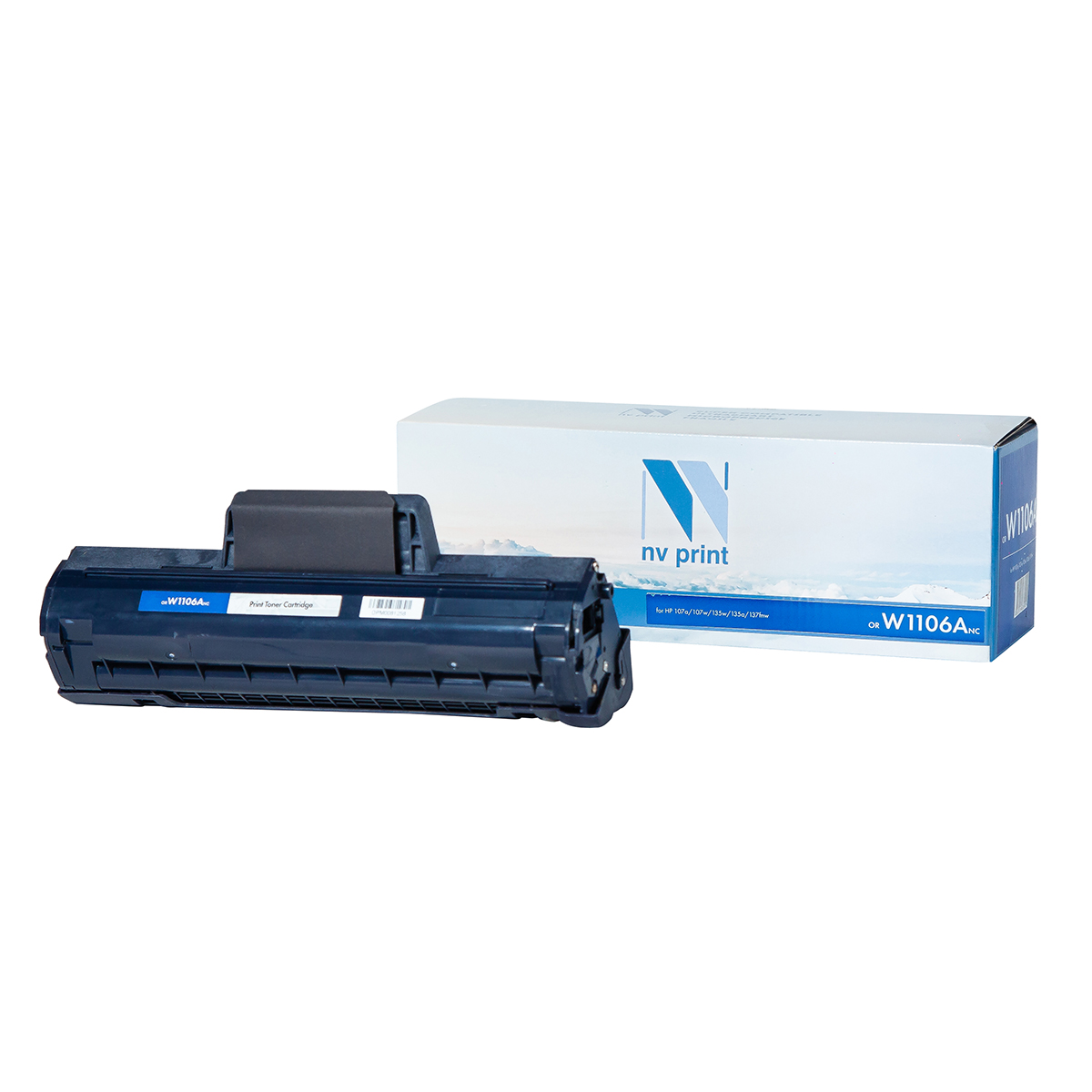 Картридж совм. NV Print W1106A (№106A) черный для HP Laser 107/MFP135/MFP137 (1000стр.) (БЕЗ ЧИПА) - фото 1