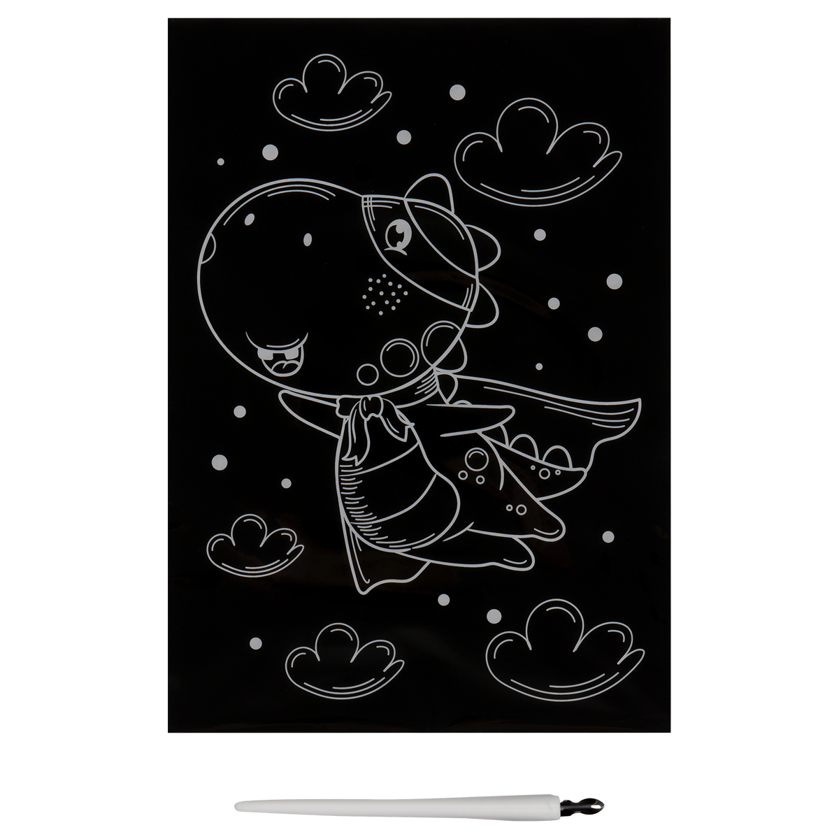 Гравюра с мультицветной основой ТРИ СОВЫ "Супер Дино", А5 - фото 2