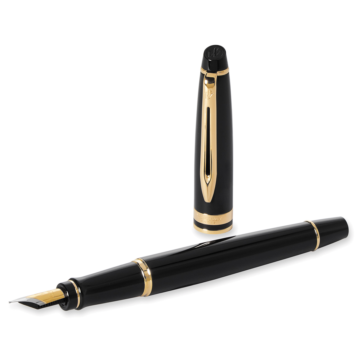 Ручка перьевая Waterman "Expert Black Lacquer GT" синяя, 0,8мм, подарочная упаковка - фото 3