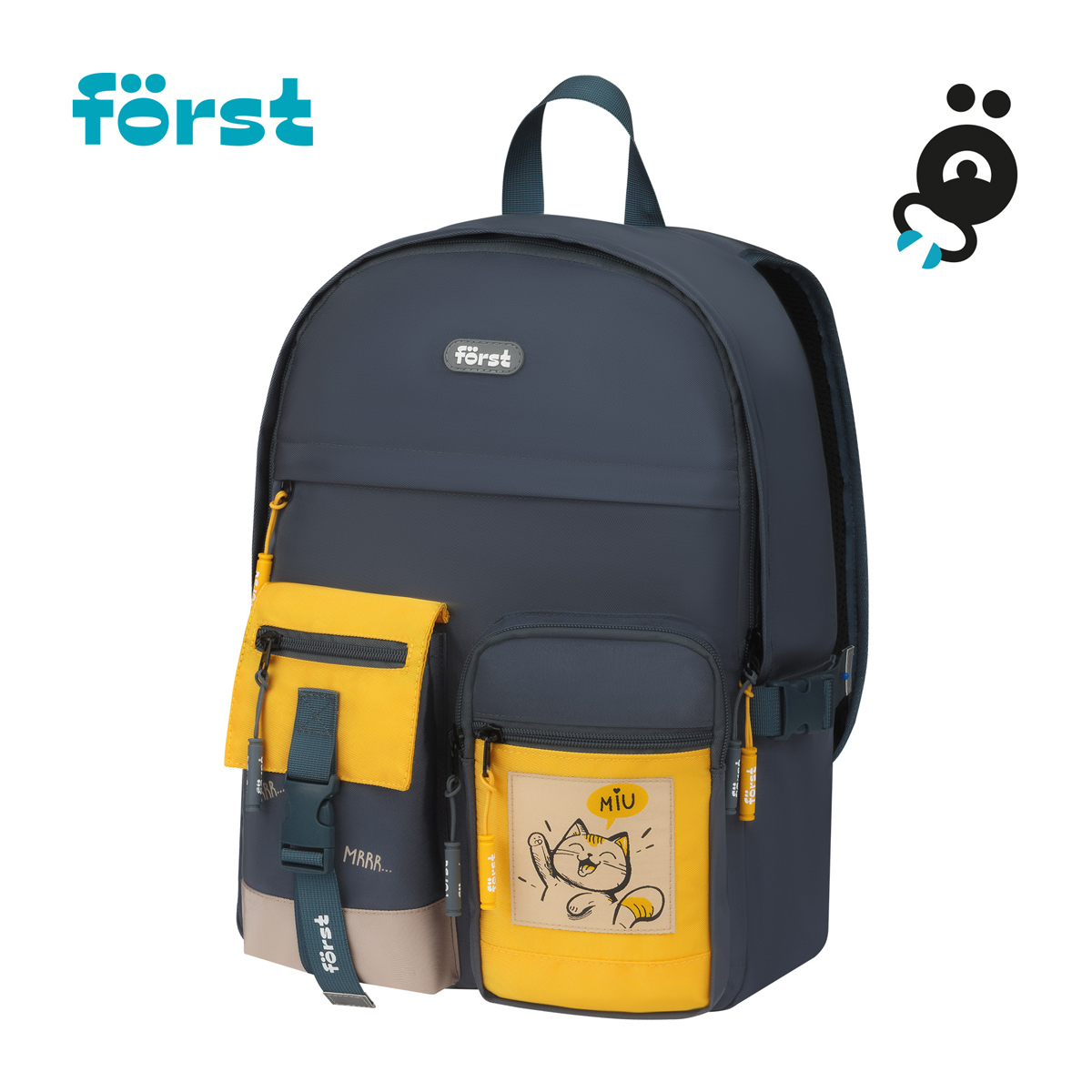 Рюкзак F?rst F-Teens "Hi, Cat!" 40*28*15см, 1 отделение, 7 карманов, уплотненная спинка - фото 2