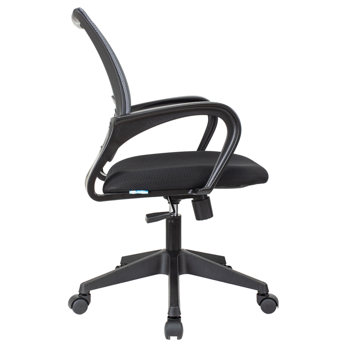 Кресло оператора Helmi HL-M95 (695) "Airy", спинка сетка серая/сиденье ткань TW черная, механизм качания - фото 3