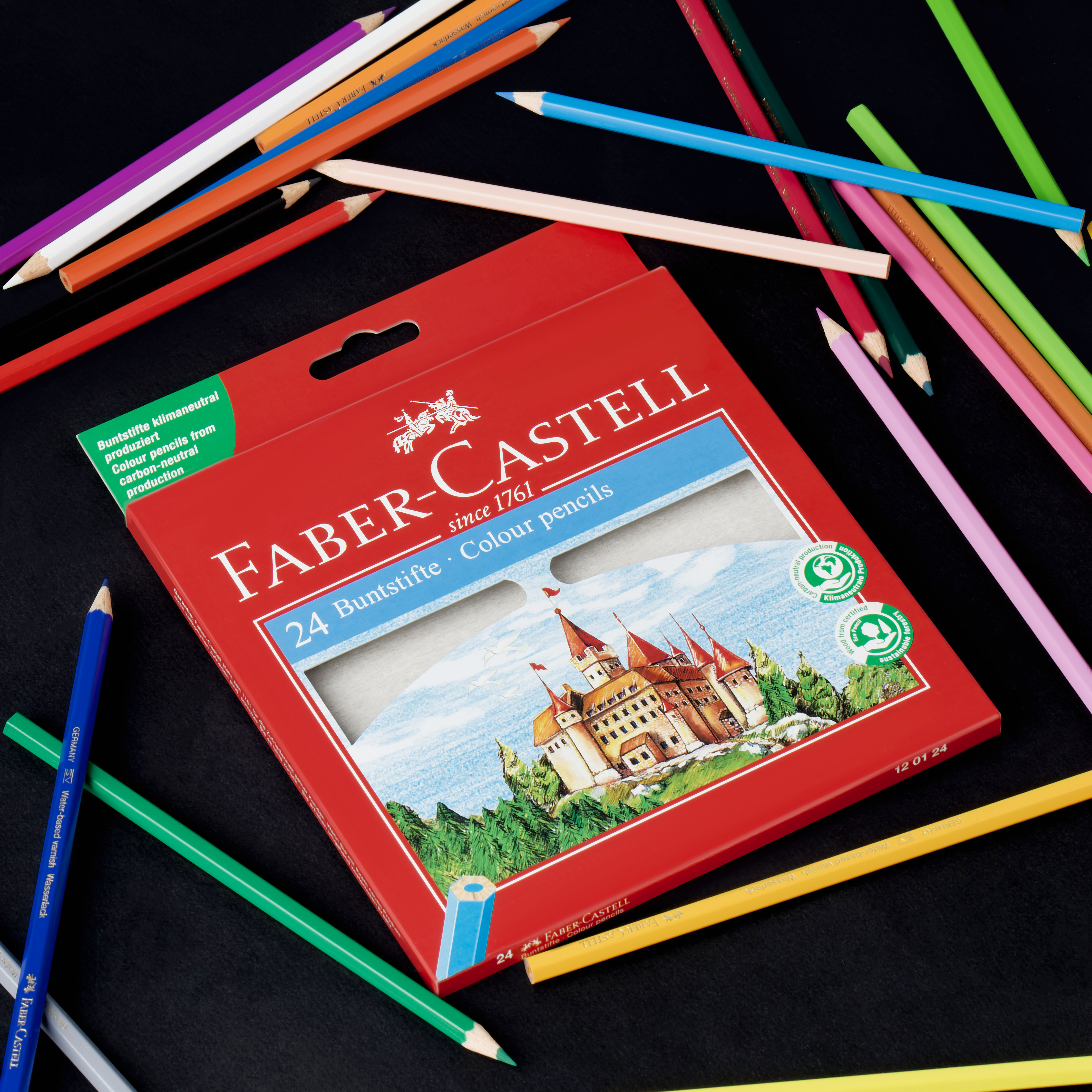 Карандаши цветные Faber-Castell "Замок", 24цв., шестигр., заточ., картон, европодвес - фото 7