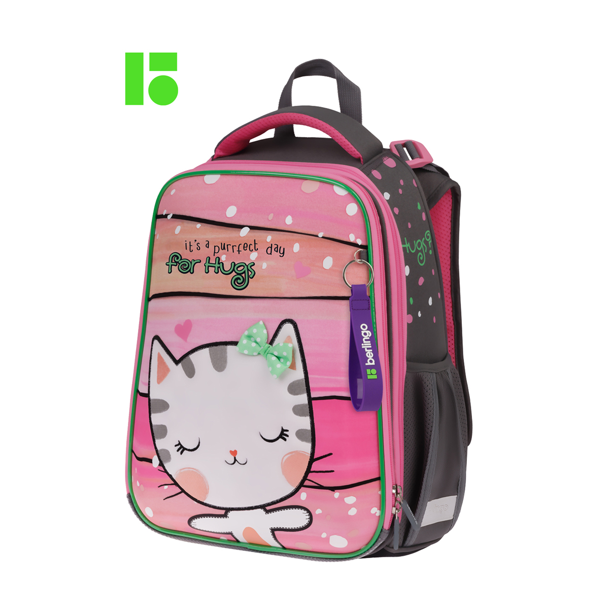Ранец Berlingo Expert "Cat Hugs" 37*28*16см, 2 отделения, 2 кармана, анатомическая спинка - фото 2