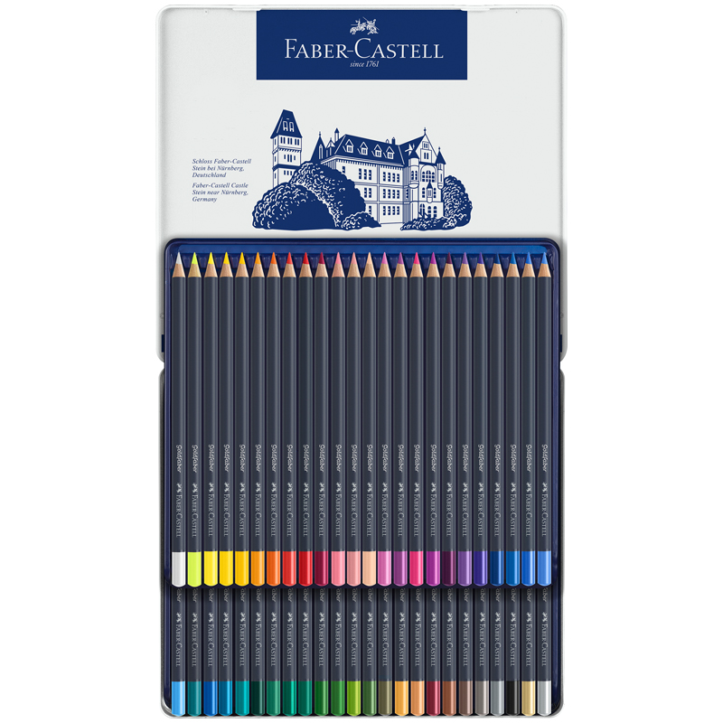 Карандаши цветные Faber-Castell "Goldfaber", 48цв., круглые, заточен., метал. коробка - фото 3