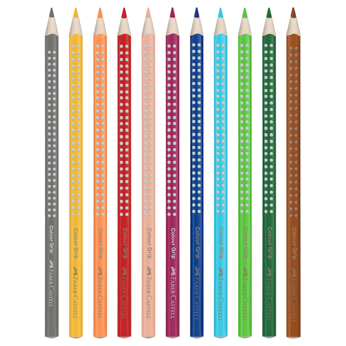 Карандаши цветные Faber-Castell "Grip", 12цв., трехгран., заточен., метал. кор. - фото 2