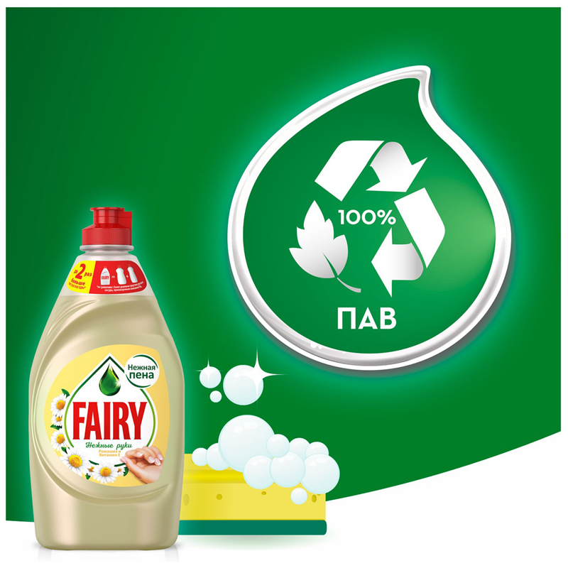 Средство для мытья посуды Fairy Нежные руки Ромашка и витамин Е 900мл - фото 7