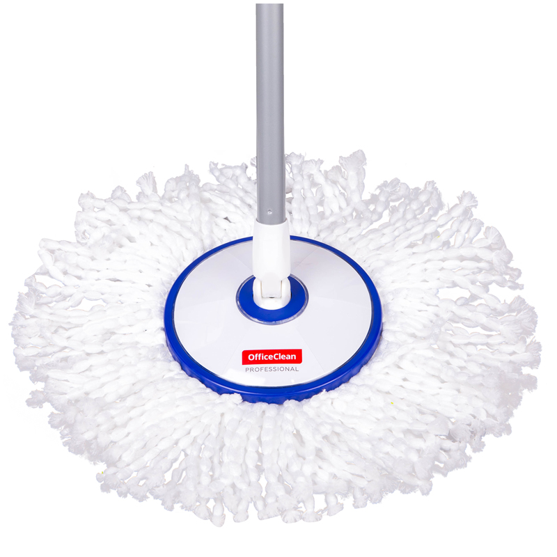 Набор для уборки OfficeClean Professional ведро 5л с отжимом и педалью, швабра с круглой насадкой - фото 4