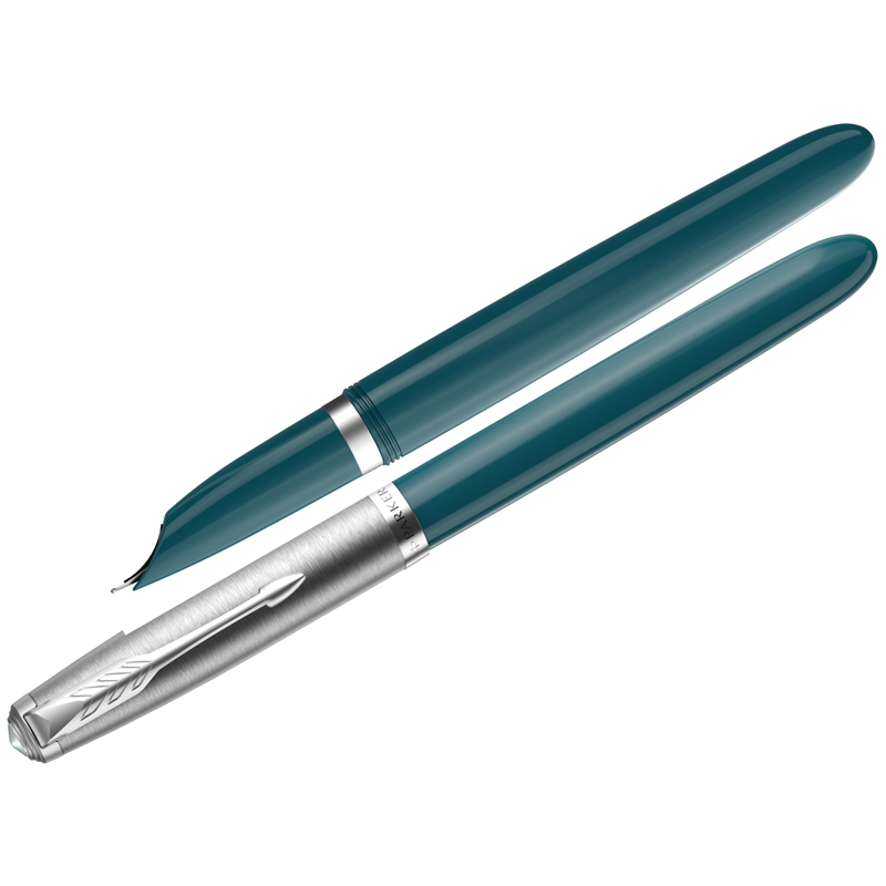 Ручка перьевая Parker "51 Teal Blue CT" черная, 0,8мм, подарочная упаковка - фото 1