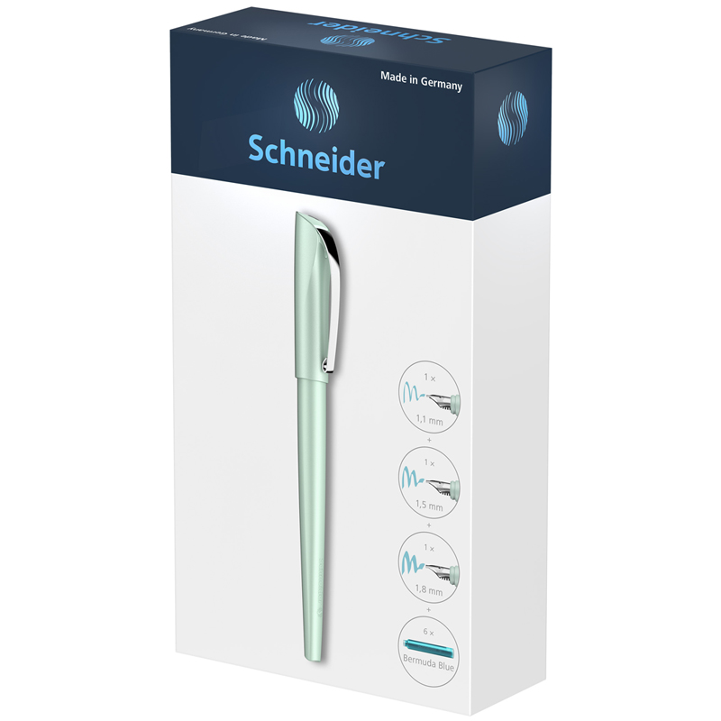 Подарочный набор Schneider "Callissima Мята", перьевая ручка, наконечник 1,5мм, наконечник 1,8мм - фото 5