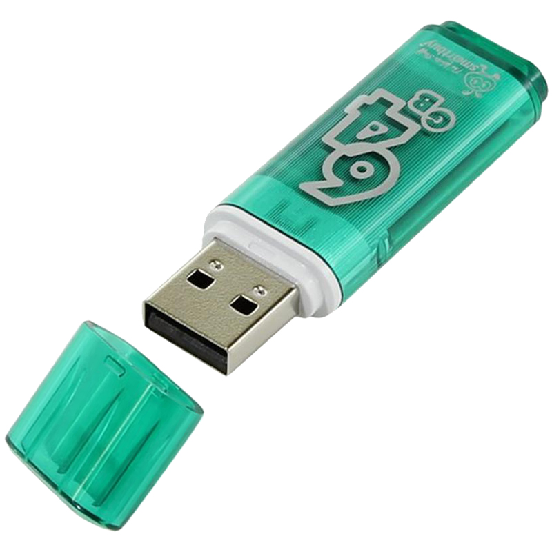 Флеш-память Smartbuy Glossy, 64Gb, USB 2.0, зел, SB64GBGS-G - фото 1