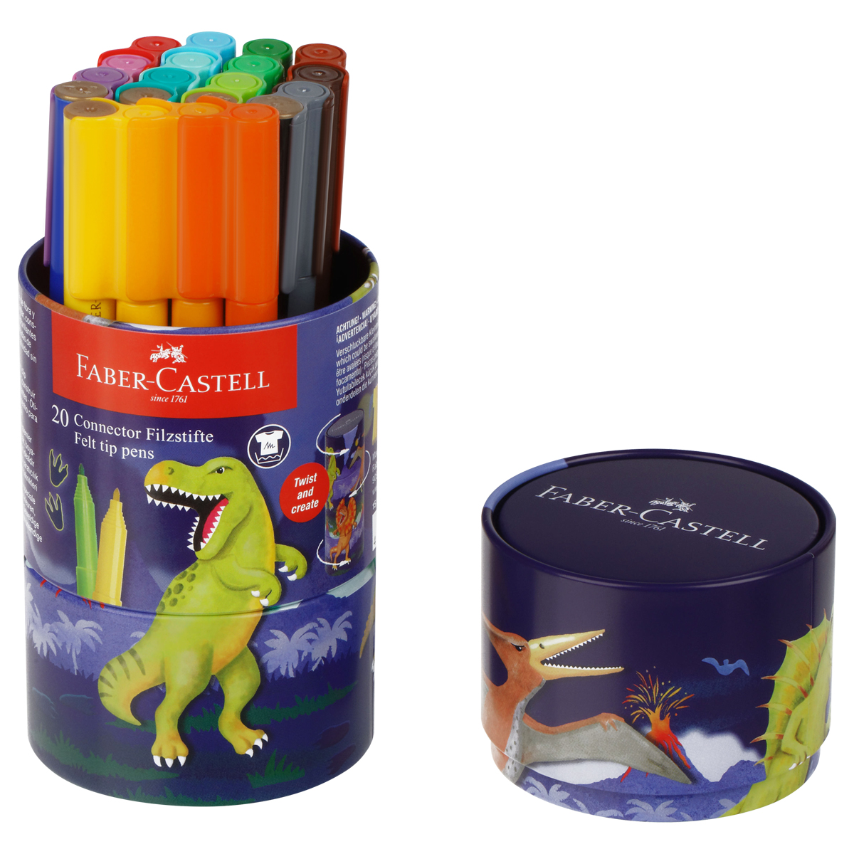 Набор для рисования Faber-Castell "Connector Dinosaur" 20 фломастеров - фото 2