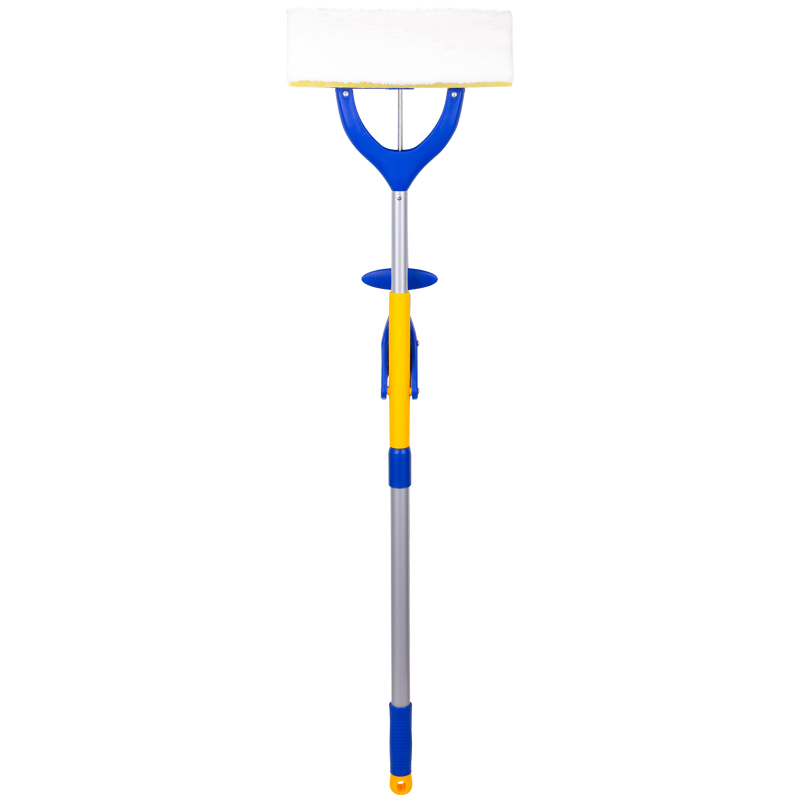 Швабра-бабочка складыв. OfficeClean Professional мет. телеск. ручка, насадка микрофибра/спонж, 26см - фото 2