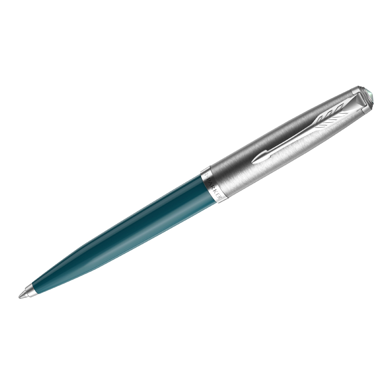 Ручка шариковая Parker "51 Teal Blue CT" черная, 1,0мм, поворот., подарочная упаковка - фото 1