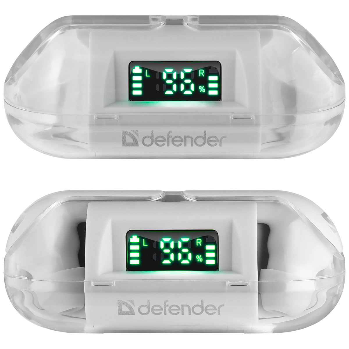 Наушники с микрофоном беспроводные Defender Twins 916, Bluetooth, разъем Type-C, белый - фото 3