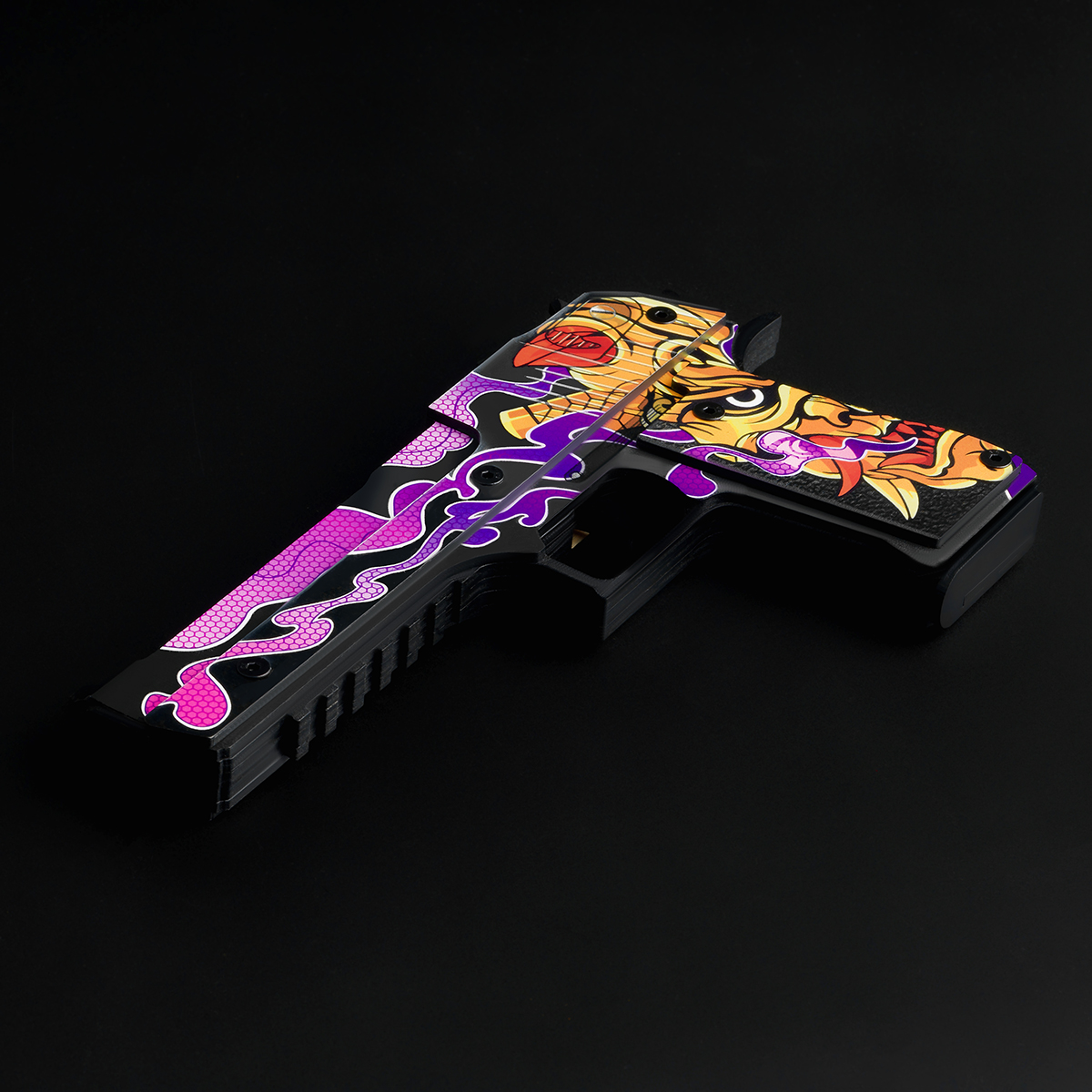 Пистолет деревянный ТРИ СОВЫ Desert Eagle, серия легендарный, "Орочи", подложка ХДФ с европодвесом, термоусадка - фото 5