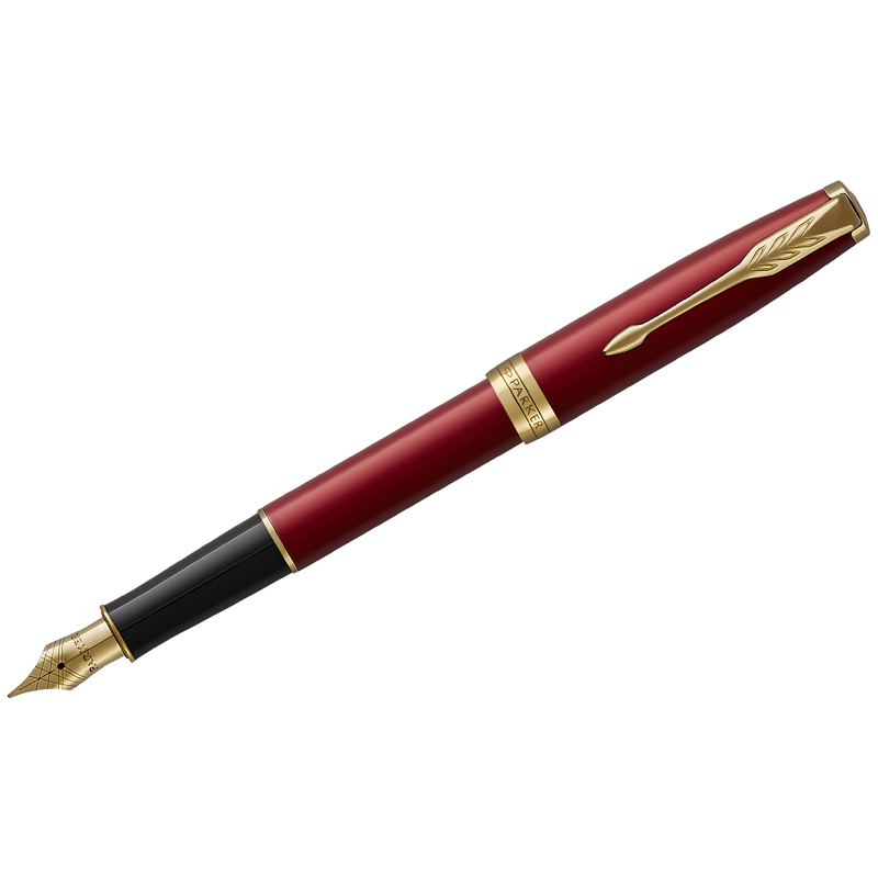 Ручка перьевая Parker "Sonnet Intense Red Lacquer GT" черная, 0,8мм, подарочная упаковка - фото 1