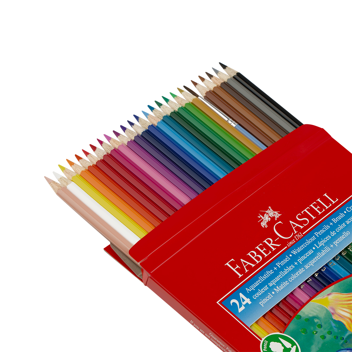 Карандаши акварельные Faber-Castell, 24цв+кисть, картон, европодвес - фото 3