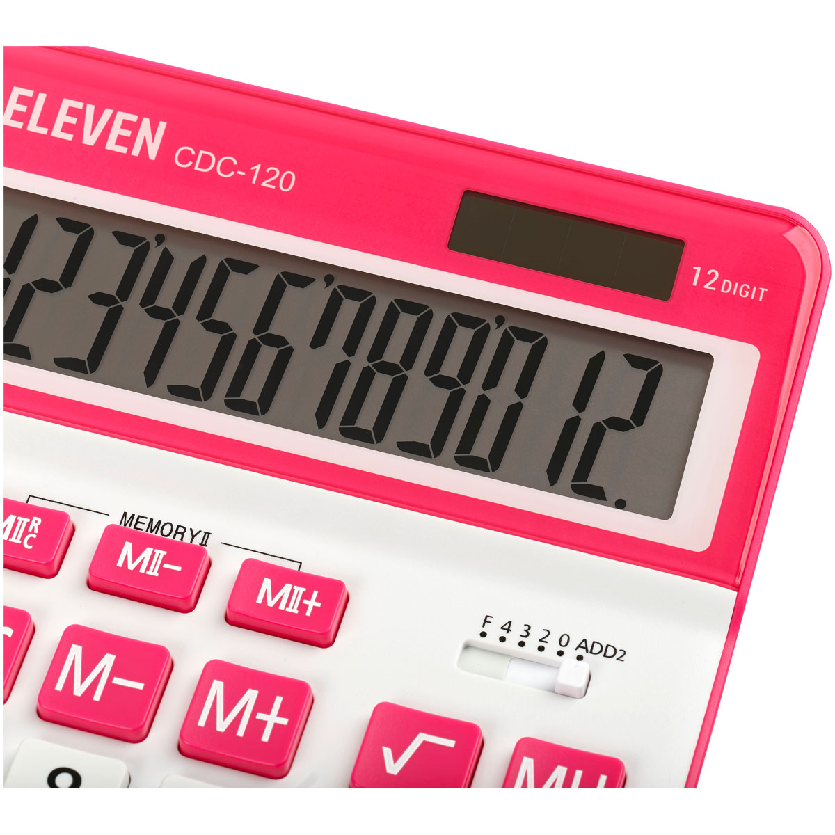 Калькулятор настольный Eleven CDC-120-WH/RD, 12 разрядов, двойное питание, 155*206*38мм, белый/красный - фото 4
