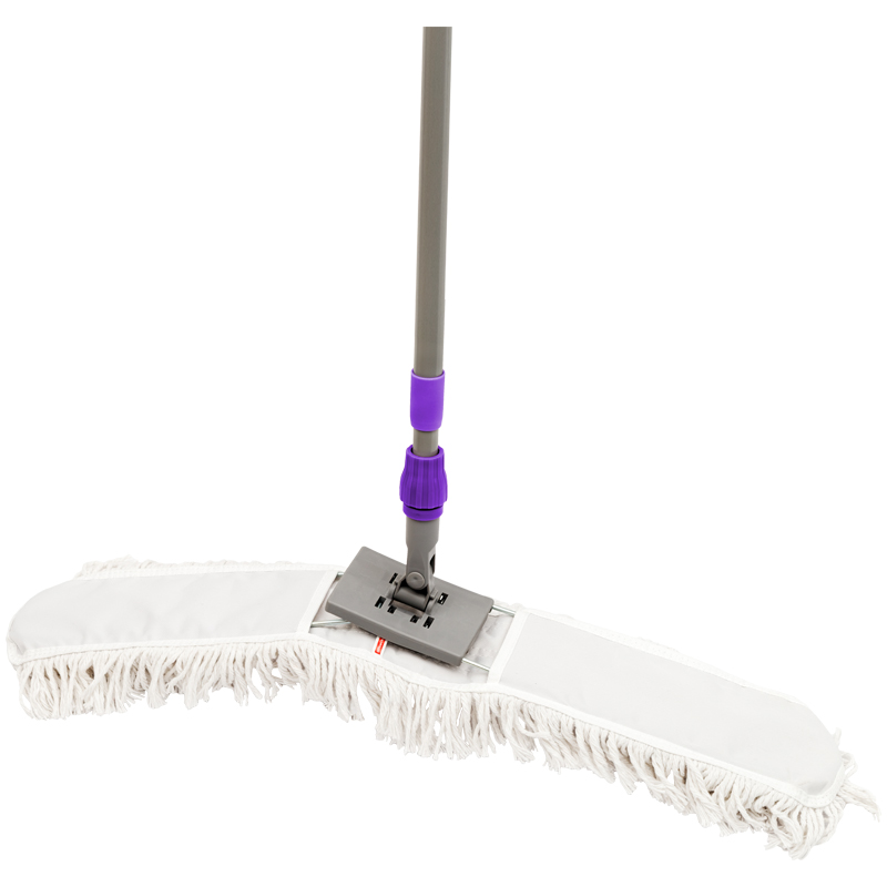 Швабра-рамка OfficeClean Professional, телеск. ручка из нерж. стали 125см, насадка МОП хлопок 80см - фото 4