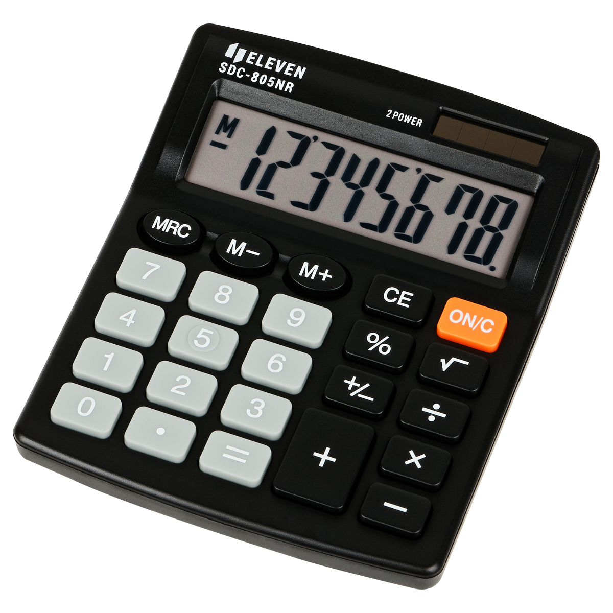 Калькулятор настольный Eleven SDC-805NR, 8 разр., двойное питание, 127*105*21мм, черный - фото 1