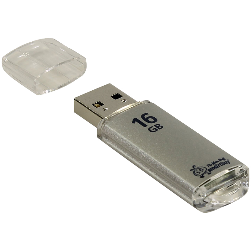 Флеш-память Smartbuy V-Cut, 16Gb, USB 2.0, сереб, SB16GBVC-S - фото 1