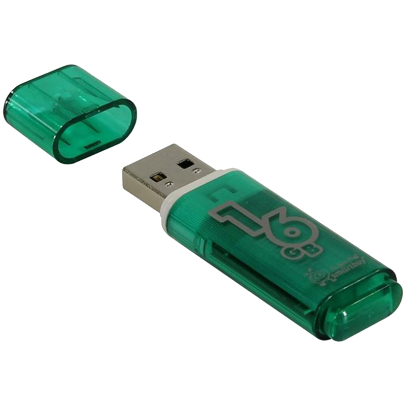 Флеш-память Smartbuy Glossy, 16Gb, USB 2.0, зел, SB16GBGS-G - фото 1