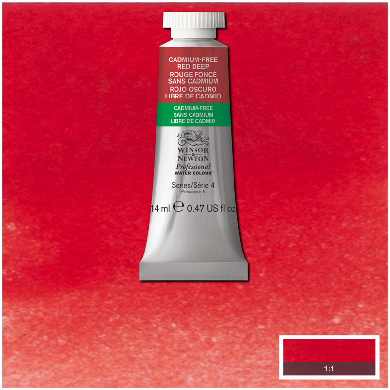 Акварель художественная Winsor&Newton "Professional", 14мл, туба, насыщенно-красный бескадмиевый - фото 4