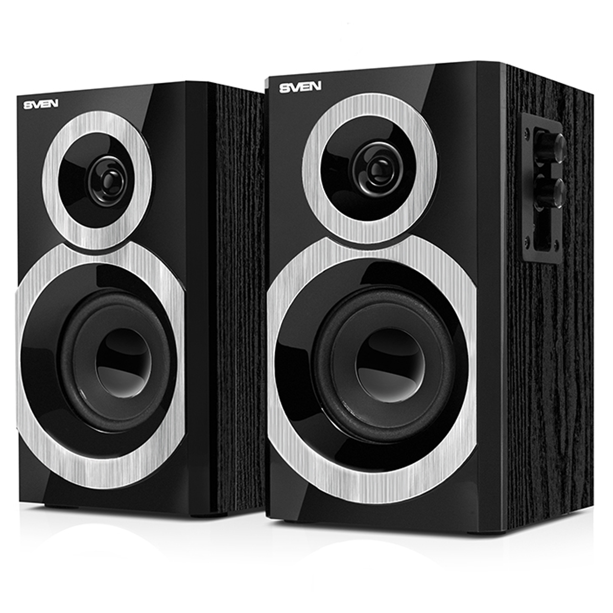Колонки Sven SPS-619, 2*10W, деревянный корпус, черный - фото 1