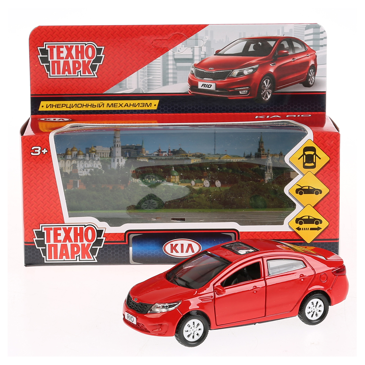 Машина игрушечная Технопарк "Kia Rio", KIA, металл., 12см, красный, инерционная, с подвижными элементами - фото 6