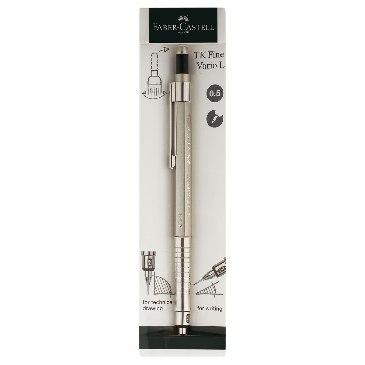Карандаш механический Faber-Castell "TK-Fine Vario L" 0,5мм, с ластиком, шампань - фото 4