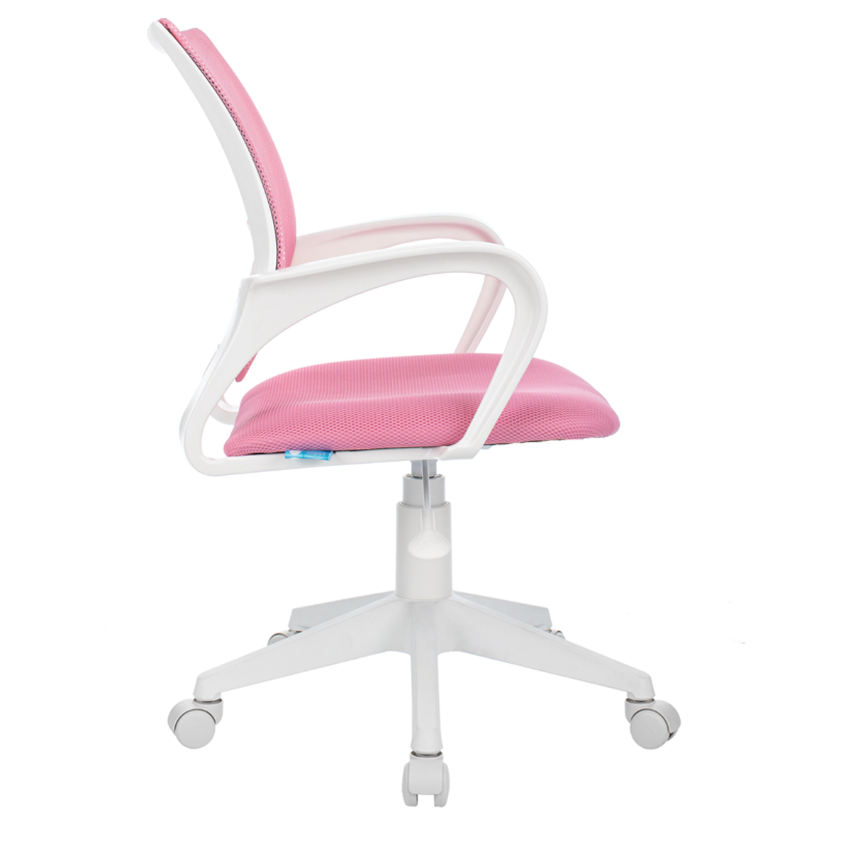 Кресло оператора Helmi HL-M95 R (W695) "Airy", спинка сетка розовая/сиденье ткань TW розовая, пиастра, пластик белый - фото 3