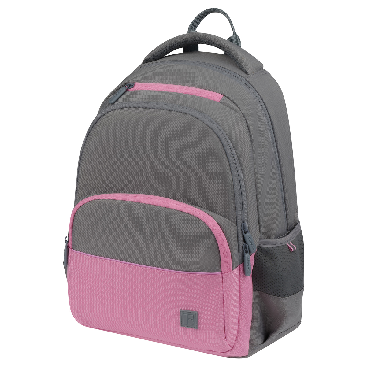 Рюкзак Berlingo U3 "Grey-pink" 41*29,5*13,5см, 2 отделения, 4 кармана, эргономичная спинка - фото 1