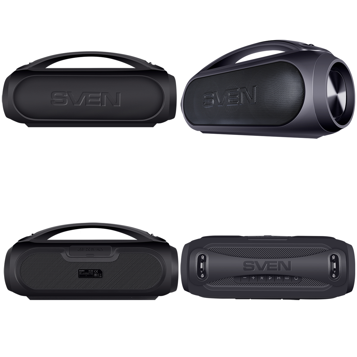 Колонка портативная Sven PS-380, 40W, Bluetooth, FM, USB, защита от воды, подсветка, черный - фото 4