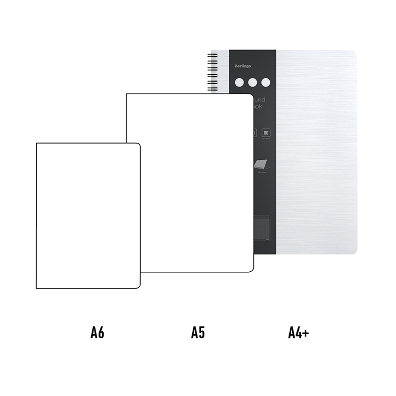 Бизнес-тетрадь А4+, 80л., Berlingo "Steel&Style", клетка, на гребне, 80г/м2, пластик. (полифом) обложка, линейка-закладка, белая - фото 6