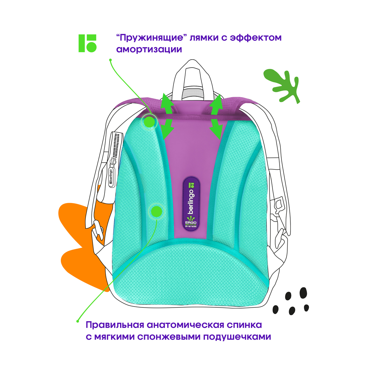 Ранец Berlingo Expert Plus "Pretty girl" 37*28*16см, 2 отделения, 2 кармана, анатомическая спинка - фото 6