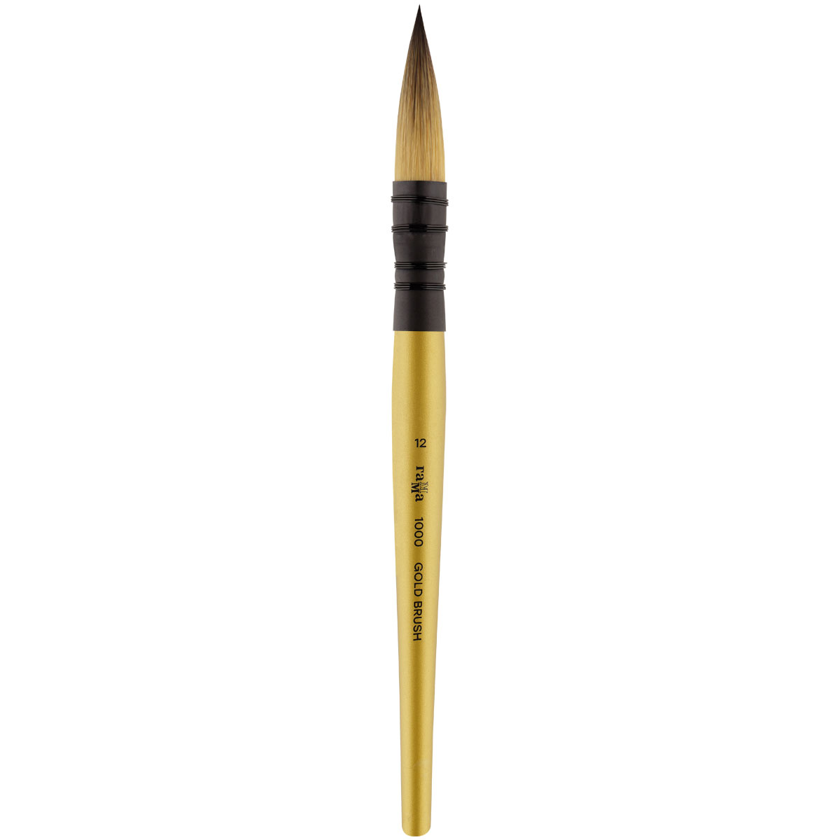 Кисть художественная синтетика Гамма "GOLD BRUSH", круглая №12, французское крепление, короткая ручка - фото 2