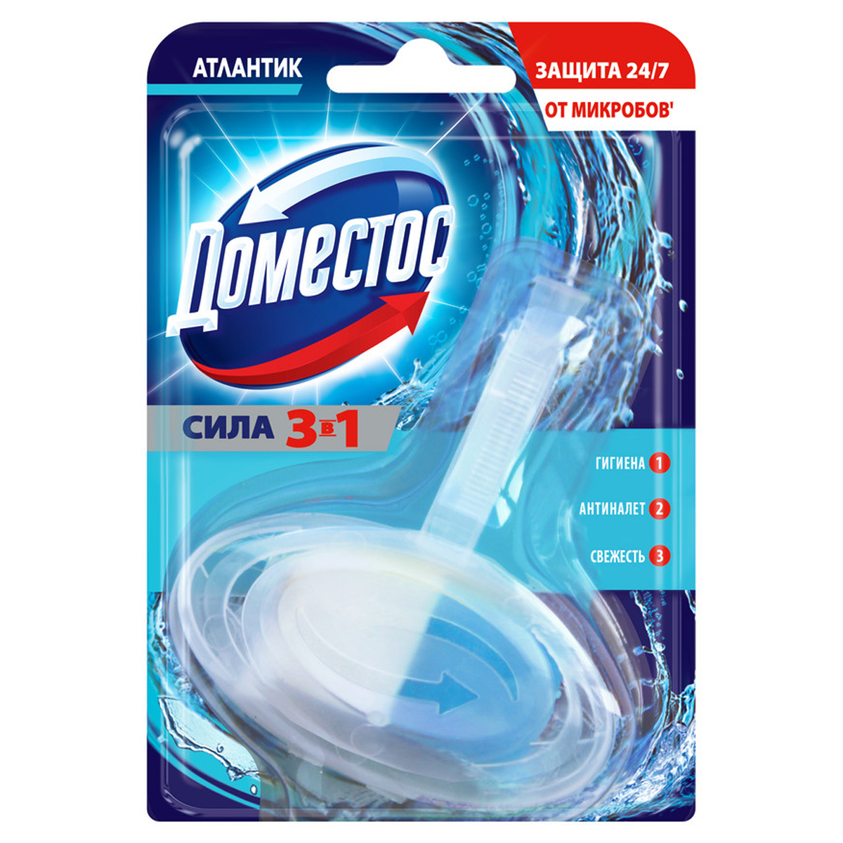 Блок для унитаза Domestos Атлантик твердый 40 г - фото 1