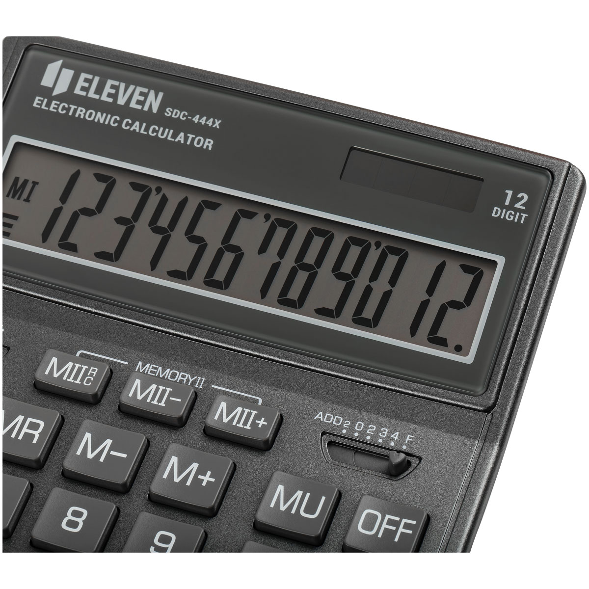 Калькулятор настольный Eleven SDC-444X-GR, 12 разрядов, двойное питание, 155*204*33мм, cерый - фото 4