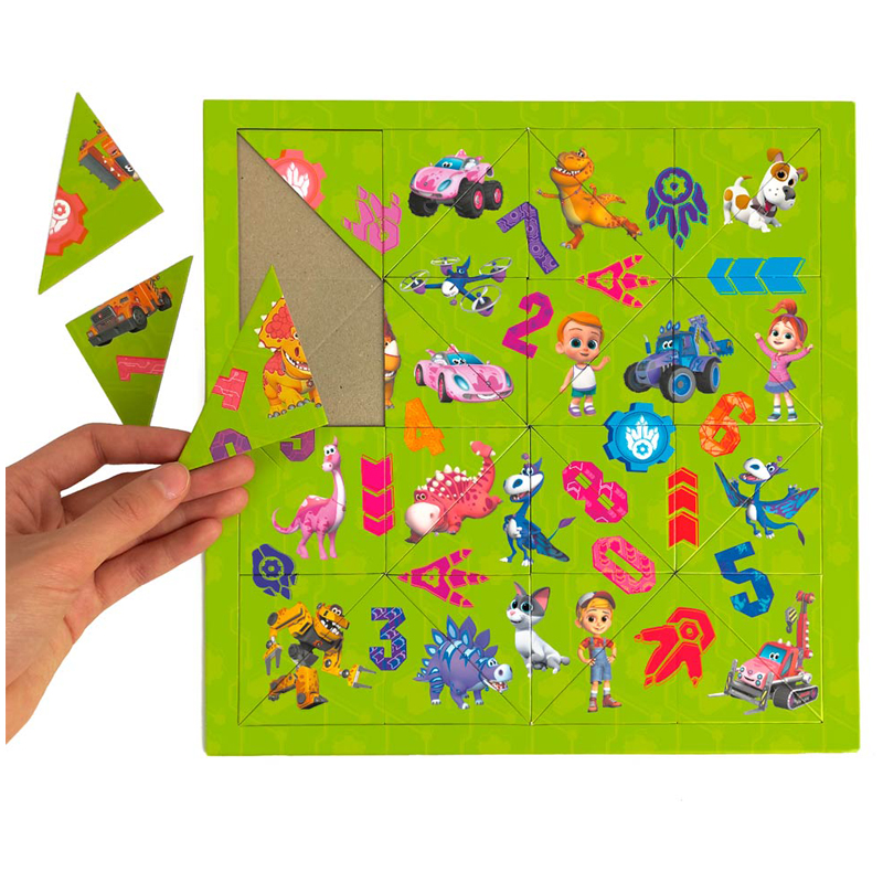 Головоломка с дополненной реальностью ГЕОДОМ "Турбозавры", 30*30,5см, 32 детали - фото 3