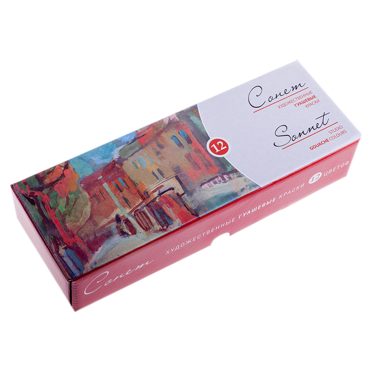 Гуашь художественная Сонет, 12 цветов, 40мл, картон - фото 1