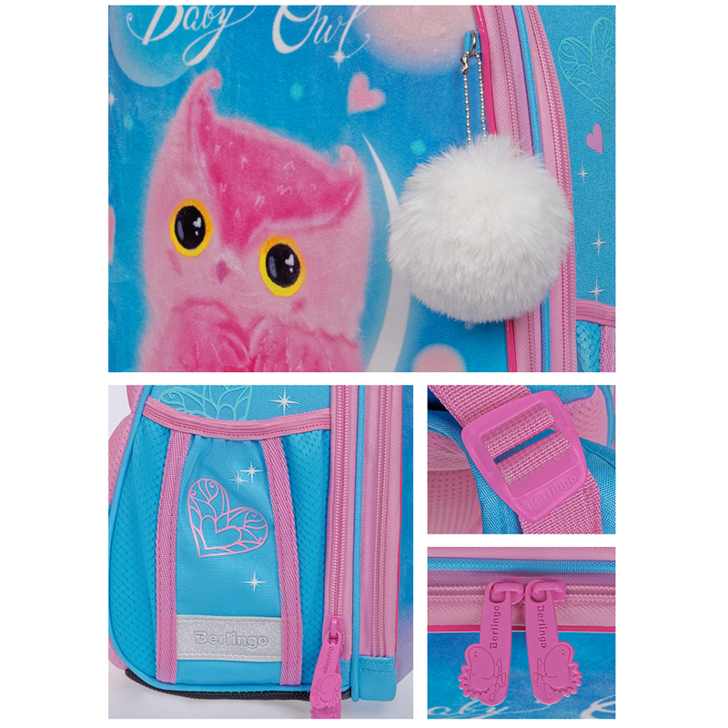 Ранец Berlingo Expert "Plush Owl" 37*28*16см, 2 отделения, 2 кармана, анатомическая спинка - фото 6
