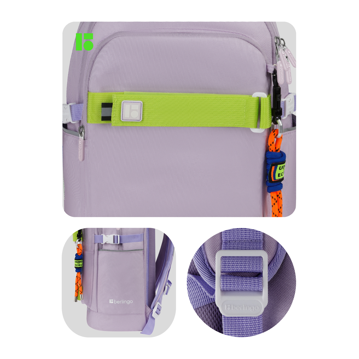 Рюкзак Berlingo Street Style "Grape", 41*28*17см, 3 отделения, 2 кармана, уплотненная спинка - фото 9