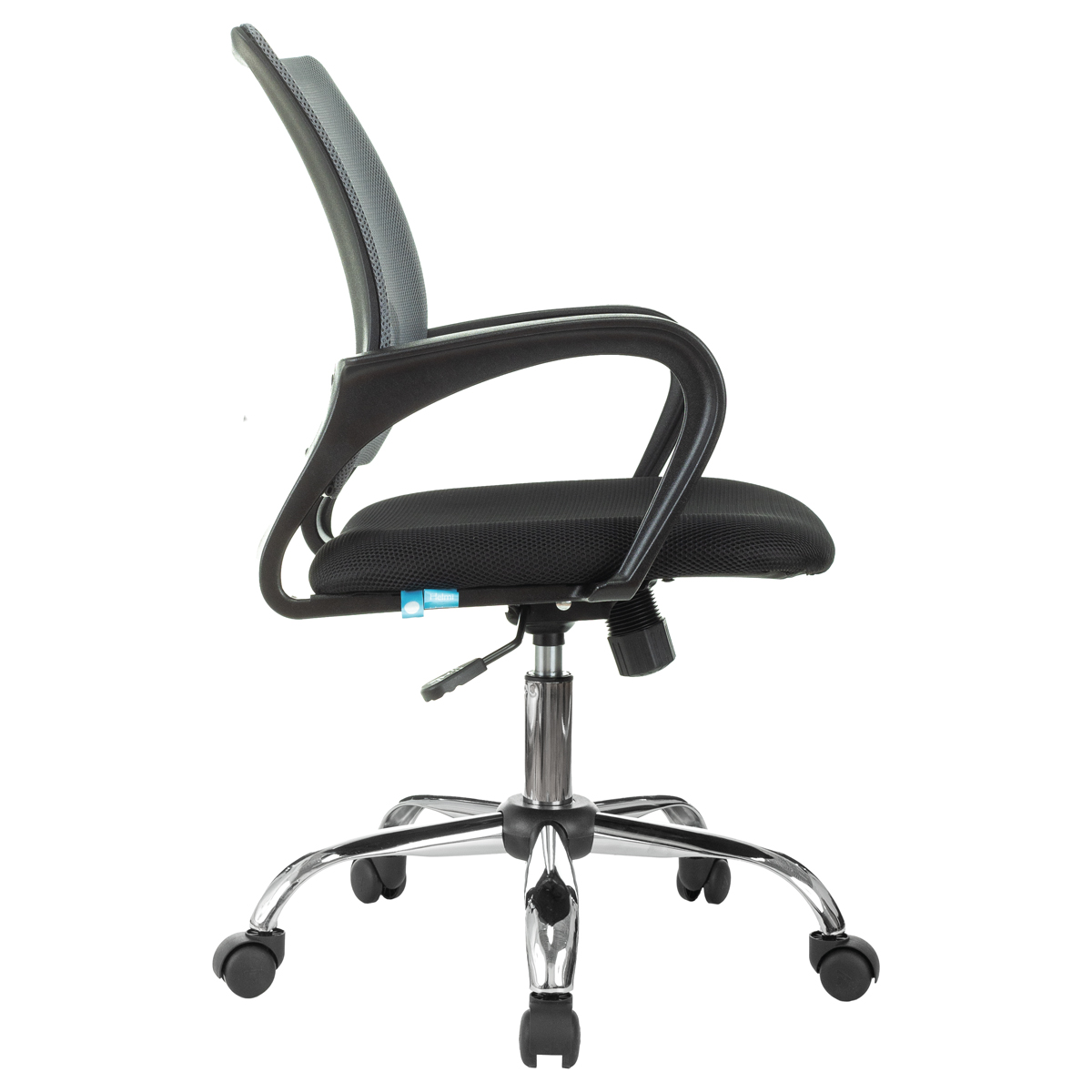 Кресло оператора Helmi HL-M95 (695) "Airy", СН, спинка сетка серая/сиденье ткань TW черная, механизм качания - фото 3