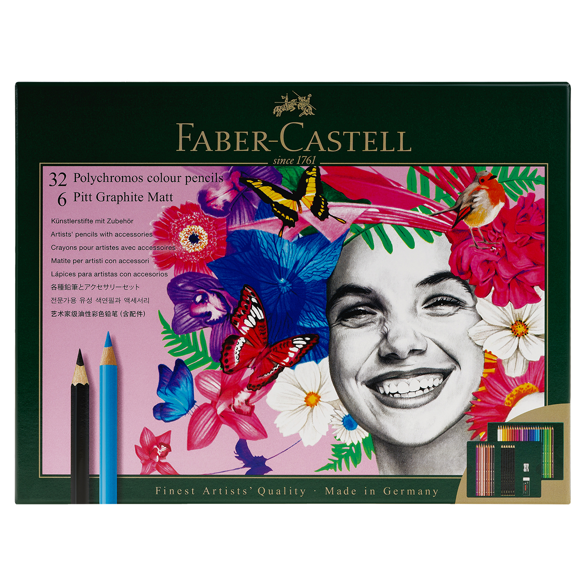 Набор художественных изделий Faber-Castell "Polychromos & Pitt Graphite Matt ", 40 предметов,  студийная коробка - фото 1