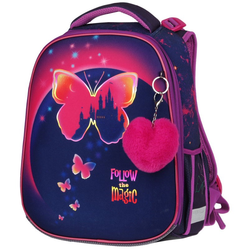 Ранец Berlingo Expert Max "Magic butterfly" 37*28*16см, 2 отделения, анатомическая спинка, дождевик в комплекте - фото 1